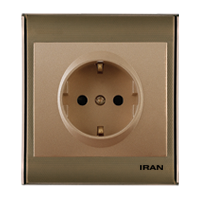 پریز برق ارت قهوه ای بژ