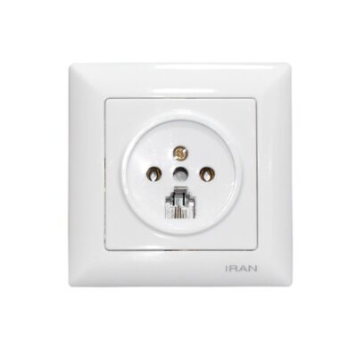 پريز تلفن دوکاره اليزه اقتصادی سفيد