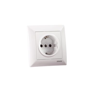 پريز برق ارت سرامیکی اليزه سفيد اقتصادی