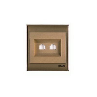 تلفن دو سوکت قهوه ای