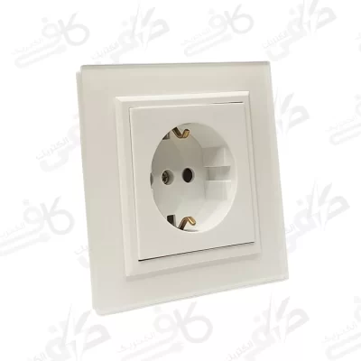 پریز برق ارت دار پلکسی سفیدبرلیان | ایران الکتریک