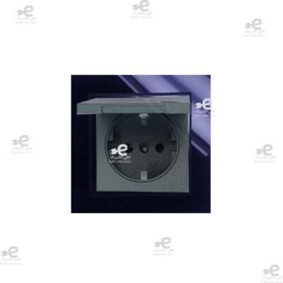 پریز برق ارت دربدار پلکسی مشکی - زغال سنگی