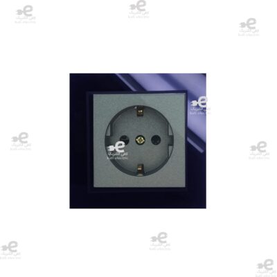 پریز برق ارت دار پلکسی مشکی - زغال سنگی