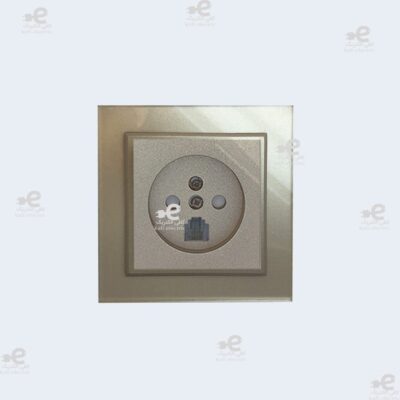 پریز تلفن دوکاره برلیان پلکسی بژ