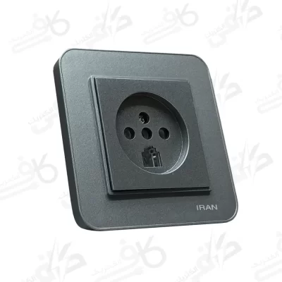 پریز تلفن دو کاره ارس زغال سنگی | ایران الکتریک