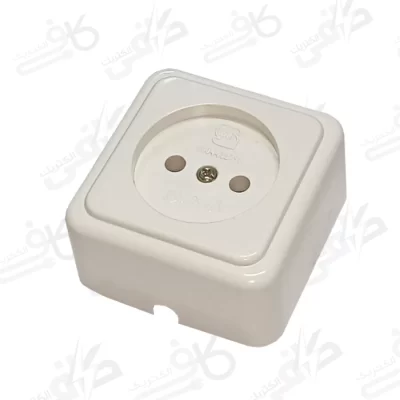 فردان الکتریک | پریز روکار بدون ارت مغزی سرامیکی