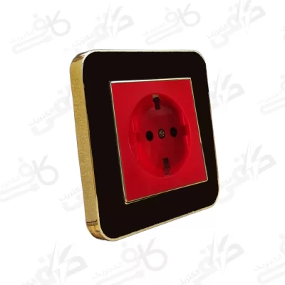 پریز برق ارت UPS ارس طرح متال طلایی مشکی | ایران الکتریک