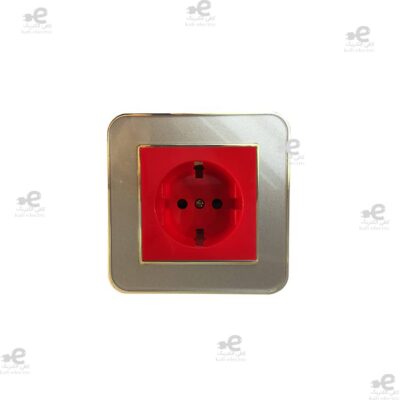 پریز برق ارت UPS ارس طرح متال طلایی بژ