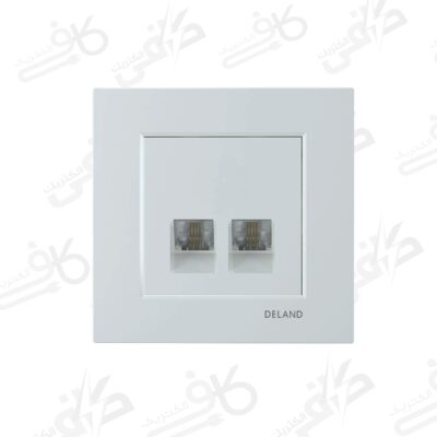 کلید و پریز دلند | پریز تلفن دوسوکت آسا سفید | اسا