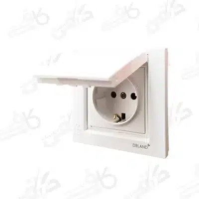 کلید و پریز دلند | پریز برق بارانی IP44 آسا سفید | اسا2