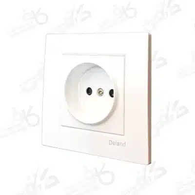 کلید و پریز دلند | پریز برق ساده آسا سفید | اسا