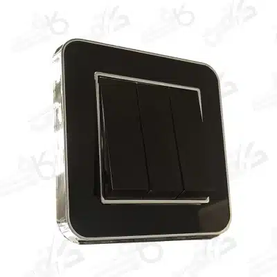 کلید سه پل ارس طرح متال سیلور مشکی