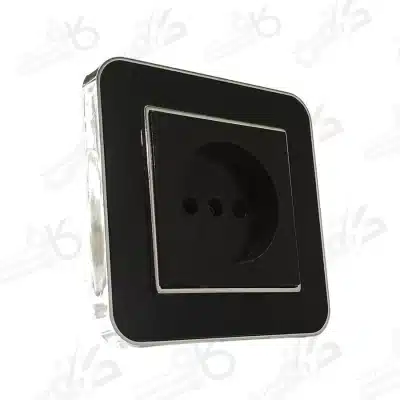 پریز برق ساده ارس طرح متال سیلور مشکی