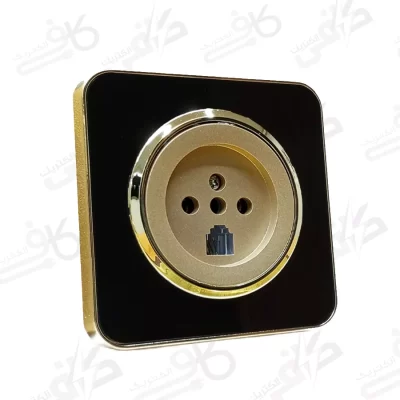 تلفن دوکاره اسپیناس طلایی زه مشکی با میانی بژ