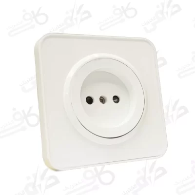 پریز برق ساده اسپیناس سفید میانی سفید