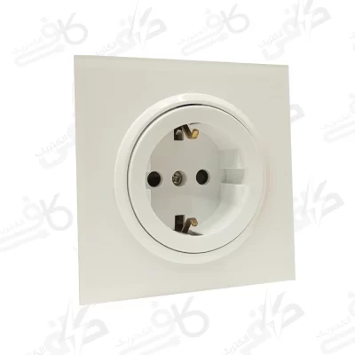 پریز برق ارت دار اسپادانا پلکسی سفید میانی سفید