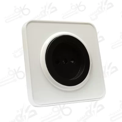 پریز برق ساده اسپیناس سفید میانی مشکی