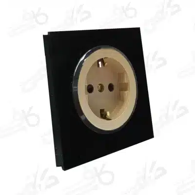 پریز برق ارت دار اسپادانا پلکسی مشکی میانی بژ