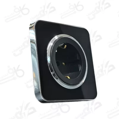 پریز برق ارت دار اسپیناس سیلور زه مشکی با میانی مشکی