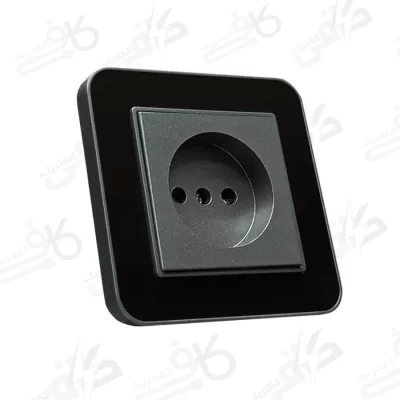 پریز برق ساده ارس متال زغال مشکی با میانی زغال سنگی ایران الکتریک